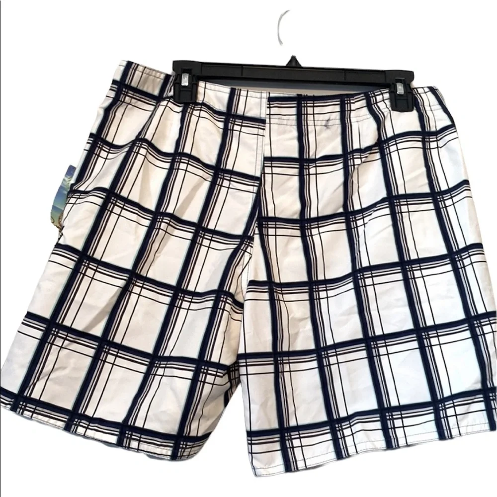 Panama Jack Boys Plaid Swim Trunks